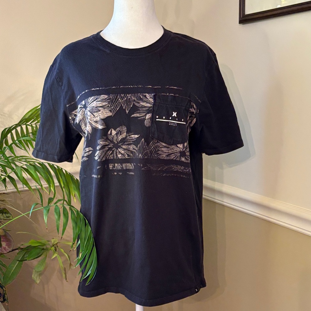 Hurley Black Floral Graphic Tee